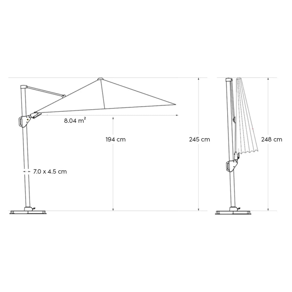 Parasol Lateral PLATINUM VOYAGER T² 2.7x2.7m